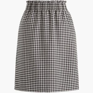 J. Crew Factory Wool Blend Black White Houndstooth Plaid Sidewalk Skirt 10